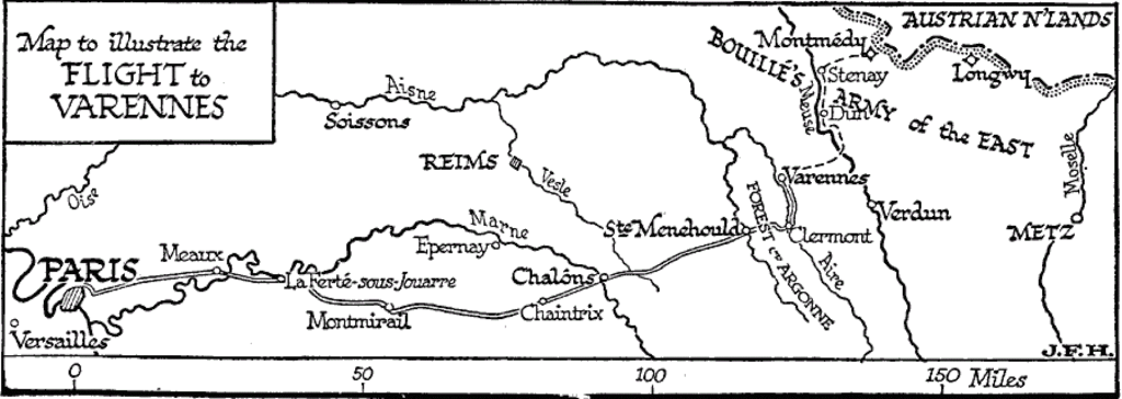 Map of the Flight to Varennes